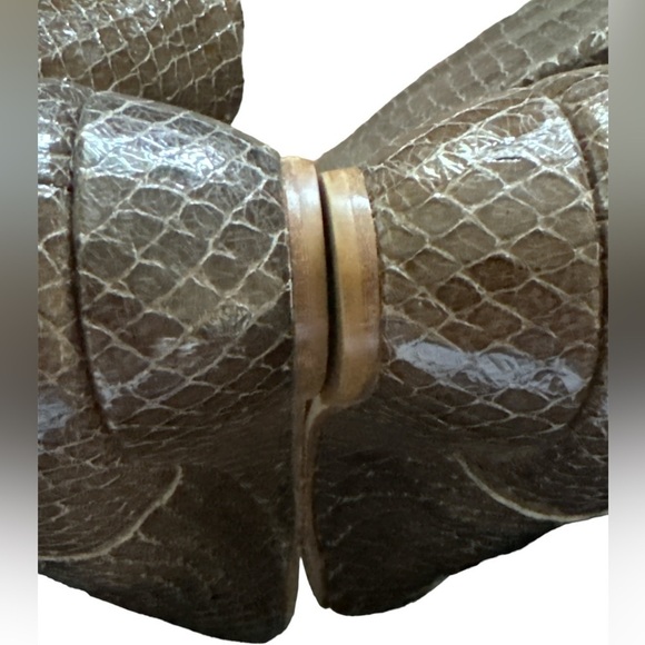 Loeffler Randall Fall 2009 Matilde Anaconda Brown printed snake leather boots 9 - Picture 5 of 7